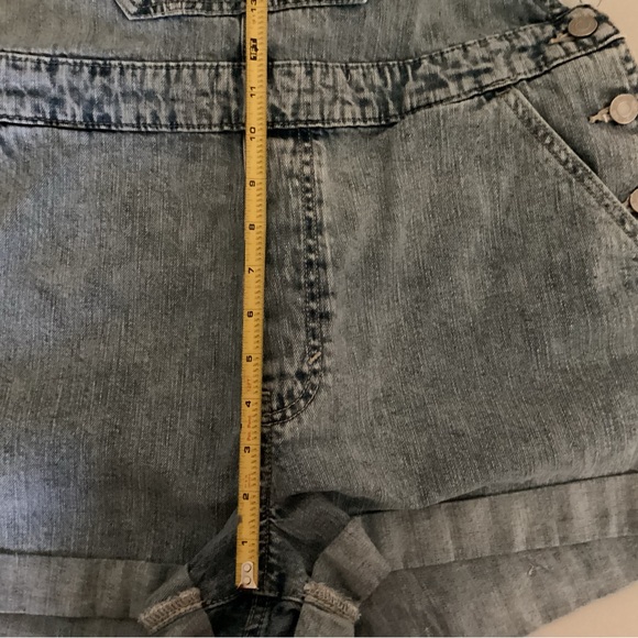 GAP Denim Short Cuffed Overalls in Soft Blue - Picture 5 of 6